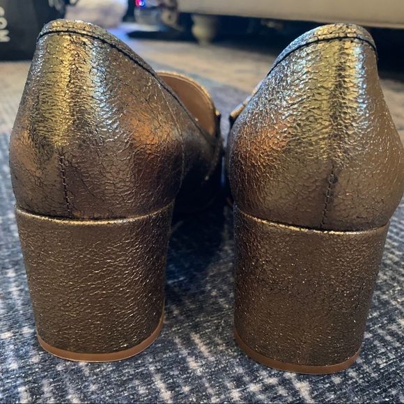 Kenneth Cole Macey gold sparkle loafers 9 - Picture 5 of 15